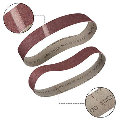 uxcell 2 x 27 Inch Sanding Belt 100 Grit Sand Belts for Belt Sander 5pcs - style: 100 Grit