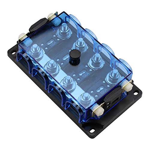 4-Way AMG Mega Fuse Holder Fuse Block with 6pcs 100Amp - size: 4-way with backup fuse
