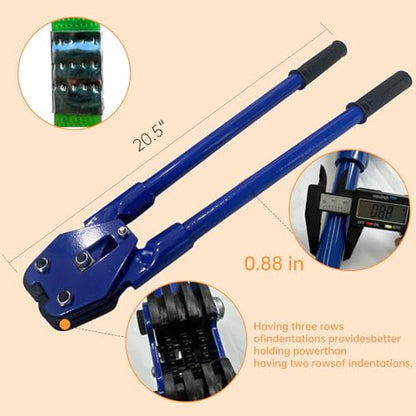 Banding Strapping Kit with 1/2" X3200 ft Green Polyester (PET) Band 200 Metal Seals Tensioner Sealer Tool for Pallet Box Packaging - style: Green PET-kit-1/2"X3200'