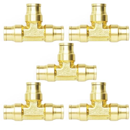 Push to Connect Fittings 3/8" Tube OD Tee Union DOT Air Fittings Air Brake Line Fittings, Air Hose Fittings for Air System, 5pcs - color: DOT Air Fittings Tee, size: 3/8 Inch