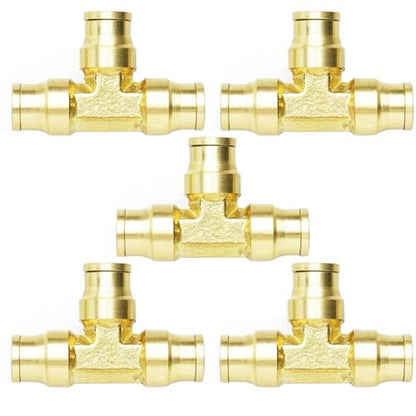 Push to Connect Fittings 3/8" Tube OD Tee Union DOT Air Fittings Air Brake Line Fittings, Air Hose Fittings for Air System, 5pcs - color: DOT Air Fittings Tee, size: 3/8 Inch