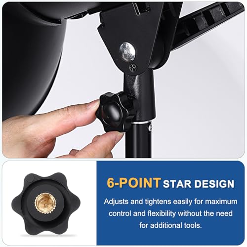 HARFINGTON Star Knob M6 Female Thread 25mm Head Brass Insert Black 3pcs - color: Black, size: M6 x 25mm