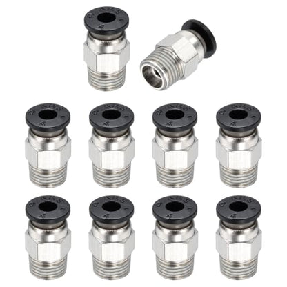 10Pcs Pneumatic Push to Connect Fitting Fit 4mm OD Tube 1/8 g Male - color: Black, size: 4mm OD x 1/8 G