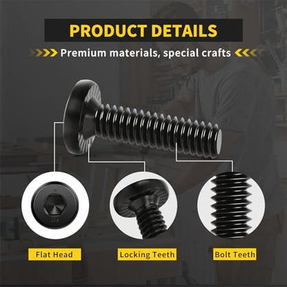 Socket Cap Machine Screws 1/4 x 1/2 25PC, Flat Head Hex Socket - size: 1/4-20 x 1/2, style: Flat