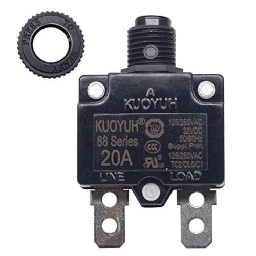 1pc KUOYUH 88 Series 125/250VAC 32VDC 50/60Hz Thermal Overload Circuit Breaker 3-30A (20A) - style: 20A