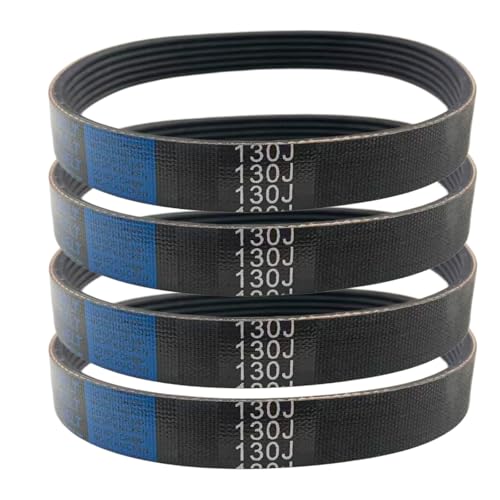 4 Pack 130J6 PJ V-Ribbed Belt, 6 Ribs, 13" EPDM Poly V Belt - color: BLACK