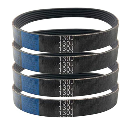 4 Pack 130J6 PJ V-Ribbed Belt, 6 Ribs, 13" EPDM Poly V Belt - color: BLACK