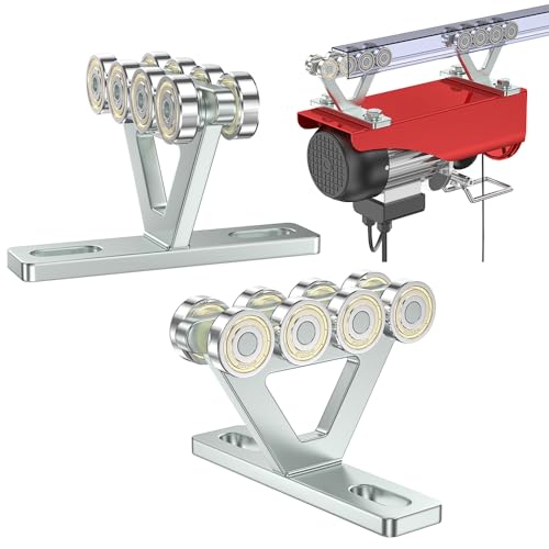 SKTREX 8 Wheel Hoist Trolley with Rollers - Strut Trolley Assembly for Electric Hoist - Fits 1-5/8" Wide and Taller Strut Channel - High Strength and Silent Operation - color: 8 Wheel Trolley Pack of 2