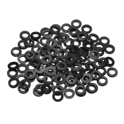 PATIKIL 125 Pcs Nylon Flat Washer M3 3mm ID 6mm OD 1mm THK Black - color: Black, size: 3mm x 6mm x 1mm