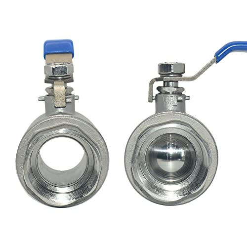 DAN SPEED 1-1/4" Female 316 Stainless Steel Full Port Ball Valve Vinyl Handle WOG1000 (1-1/4 inch) - size: 1-1/4 inch 1 piece