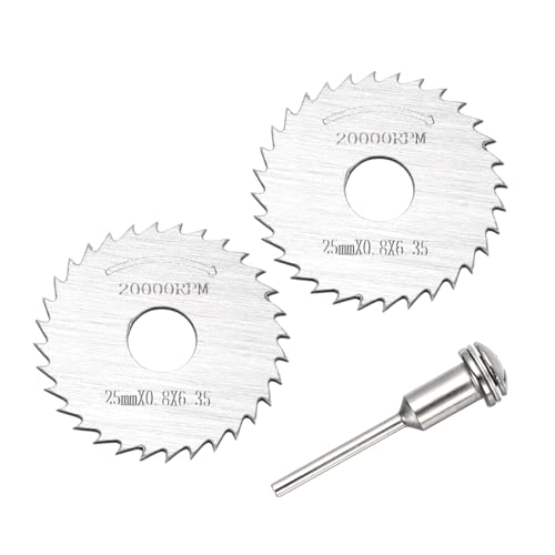 Cutting Wheel Set 2Pcs 0.98" 25mm Diameter HSS Circular Saw Blades - color: Silver, size: 0.98"(25mm) Diameter, 0.13"(3.2mm) Round Shank