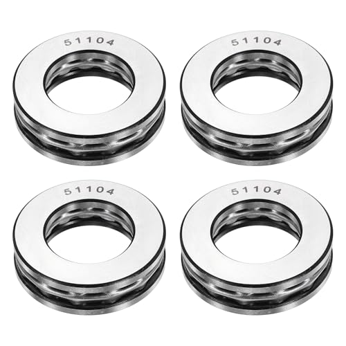 uxcell 4Pcs Thrust Ball Bearings, 20mm Bore 35mm OD 10mm Thick 51104 ABEC5 - size: 51104 20mm x 35mm x 10mm