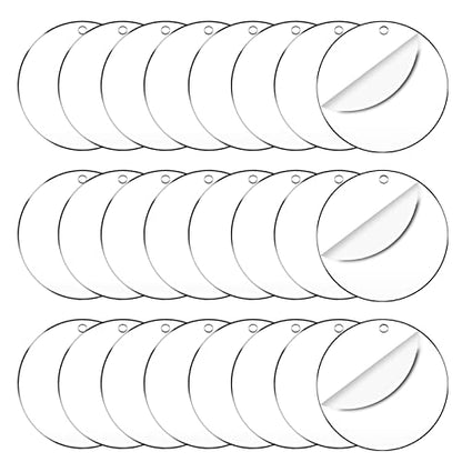 Clear Acrylic Circle with Hole, 75x1.5 mm, 3", 50 Pieces - size: 3 inch