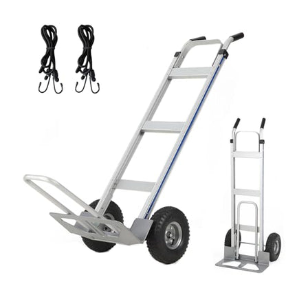 Aluminum Hand Truck Dolly Cart,600 LBS Capacity, with Extendable Base Plate - color: Hand Truck -600 Lbs