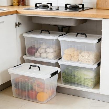 Zopnny 25-Qt Clear Plastic Storage Bin with Lid and Handles, 4-Pack - size: 25 Quart