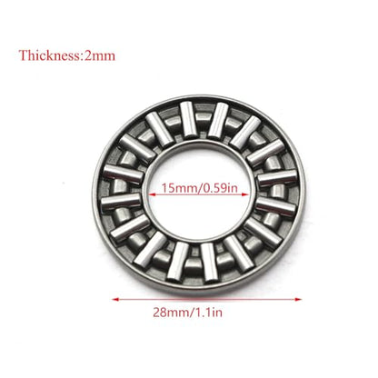 2 Sets Thrust Flat Needle Roller Bearings Thrust Needle Roller Cage Bearings with Thrust Washer for Fixing or Rebuilding Milling Machines Lathes and Other Equipment AXK1528+2AS - size: AXK1528