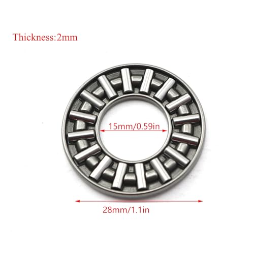 2 Sets Thrust Flat Needle Roller Bearings Thrust Needle Roller Cage Bearings with Thrust Washer for Fixing or Rebuilding Milling Machines Lathes and Other Equipment AXK1528+2AS - size: AXK1528