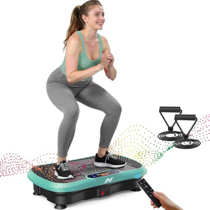 AXV Vibration Plate Exercise Machine Fitness Platform Body Vibrating Board - color: SLIM.GREEN