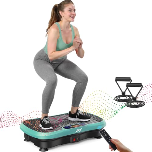 AXV Vibration Plate Exercise Machine Fitness Platform Body Vibrating Board - color: SLIM.GREEN