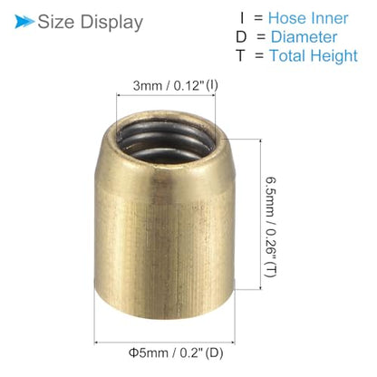 Brass Push Button Grease Oil Cup, | 5x6mm Male Thread | Brass Ball Oiler Nipple - (Applications: for Lubrication System), 20-Pieces - size: 5x6mm