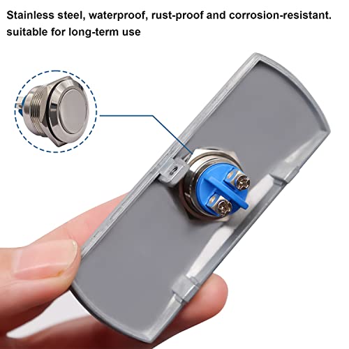 mxuteuk Door Access Control System Momentary Push Button Switch Zinc Alloy Panel Door Exit Button Push DC12V 3A G020-CF - color: Silver-B