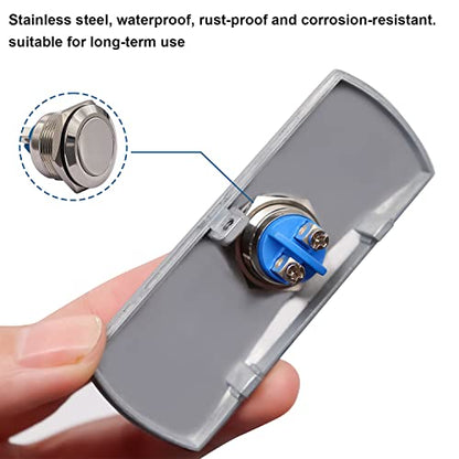 mxuteuk Door Access Control System Momentary Push Button Switch Zinc Alloy Panel Door Exit Button Push DC12V 3A G020-CF - color: Silver-B