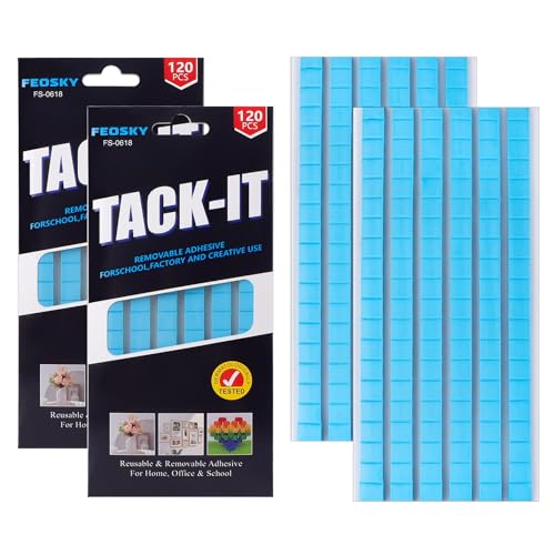 Feosky Adhesive Poster Sticky Tack Putty, Reusable and Removable Adhesive Putty, Mounting Putty for displaying Wall Paintings, Picture, Decoration, Crafts (Blue, Pack of 2) - color: Blue, size: 2Pack