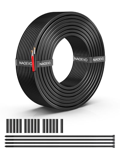 NAOEVO 16 Gauge Wire 2 Conductor, 16 Gauge Automotive Wire 12V Cable, 30FT - size: 30ft, style: 2C-16AWG