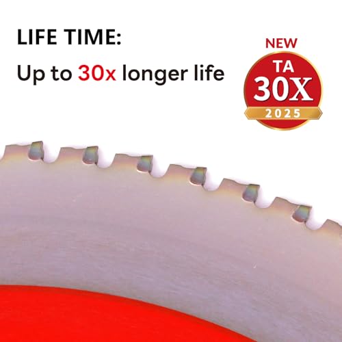 Metal Cutting Circular Saw Blade, Steel and Stainless Steel Cutting, The Cutting Head uses a Special Anti-Heat Sticking Coating with high Finish and Long Life,FMB 14 inch 90-Tooth 1" -TA - size: Steel 14" 90T