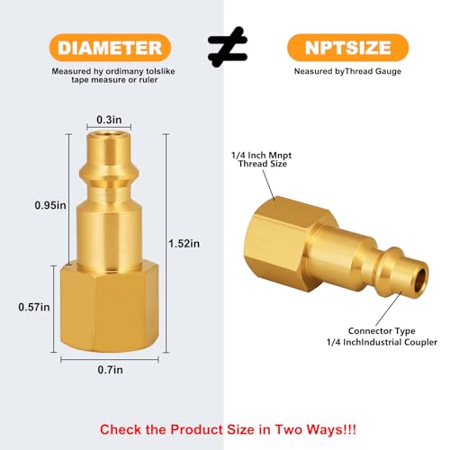 UNWAVER 1/4 Inch NPT Brass Female Air Hose Quick Connect Adapter Kit-10PCS - style: U-QZF