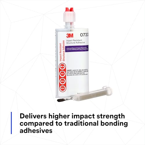 3M Impact Resistant Structural Adhesive, 07333, Two-Part Epoxy, True Automotive OEM Recommended, 200 mL/6.75 fl oz Cartridge, Purple - color: Purple, style: Structural Adhesive