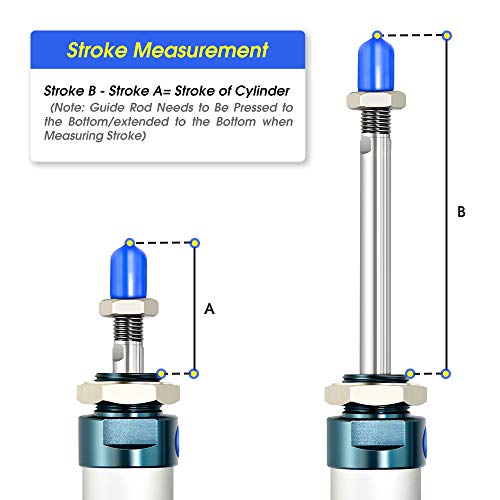 TAILONZ PNEUMATIC 25mm Bore 125mm Stroke Air Cylinder Double Action with Y Connector and 2Pcs 6mm Fitting MAL25x125 - size: 25mm Bore 125mm Stroke