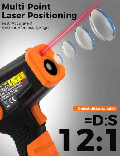 3 in 1 Digital Infrared Thermometer Gun with High/Low Alarm POROMETISTO - size: IM02PRO