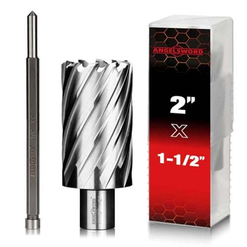 ANGELSWORD M2 HSS Annular Cutter,Diameter 1-1/2" x Depth 2",Mag Drill Bit - size: N. 1-1/2" Diameter, style: HSS 2" Cut Depth