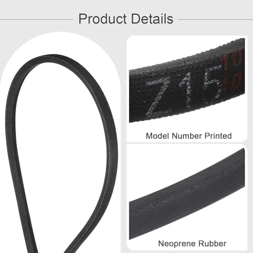 HARFINGTON Z-15 Z Type V-Belt 381mm/15 Inner Length x 0.39" Width x 0.24" Height, Z-Type Closed-Loop Rubber Transmission Belt - size: Z-15