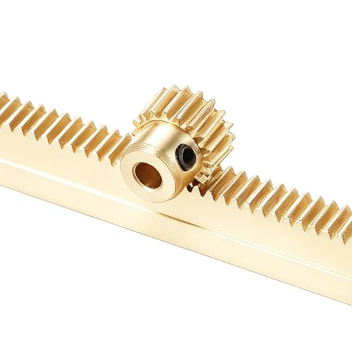 uxcell Brass Spur Gear and Gear Rack 0.5M 18T 10x5x300mm Rack Spur 3mm Bore - size: Gear Bore 3mm, (0.5M-18T)