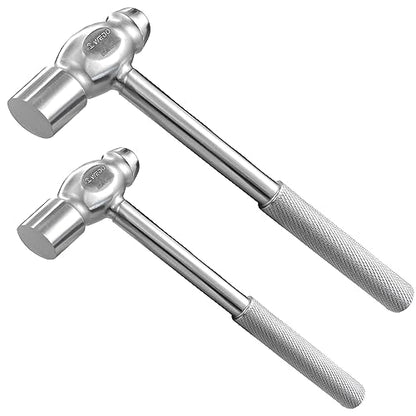 WEDO 2PCS Ball Pein Hammer Set,8oz,16oz,Stainless Steel Ball Pein Hammer Set with Stainless Steel Handle,Rust Proof,Corrosion Resistant Drilling Hammer,Environmental friendly - size: 2PCS SET (8oz,16oz）