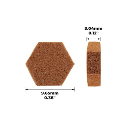 SoftTouch 3/8" Hexagon Self-Stick Noise Dampening Foam Cabinet Bumpers, 12 Pack, Tan, 12 Piece