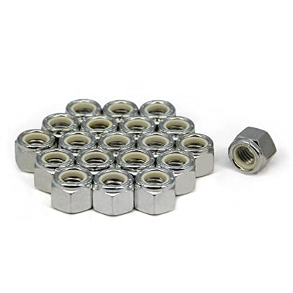 1/2"-13 Nylon Insert Hex Lock Nuts,Carbon Steel White Zinc Plated, Hex Lock Nut Silver Self-Locking Nylock Locknuts, 20pcs/Pack (1/2"-13-20pcs) - size: 1/2"-13-20pcs