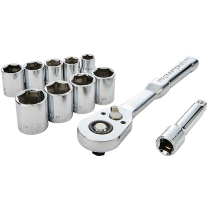 CRAFTSMAN Mechanics Tool Set, 3/8 Inch Drive, SAE, 11 Piece, 90-Tooth (CMMT12126) - style: NEW SAE 11 Piece