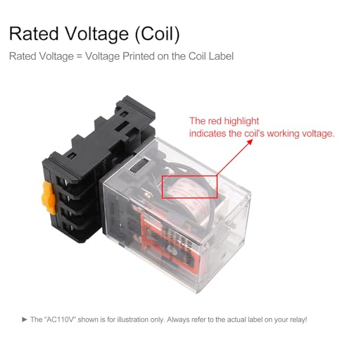 Baomain Power Relay MK2P-I 12VDC Coil DPDT 8 Pin with Plug-in Terminal Socket,for Automation and Control Systems