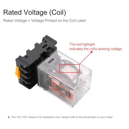 BAOMAIN MK2P-I 220VAC Coil DPDT 8-Pin Power Relay with DIN Rail Socket