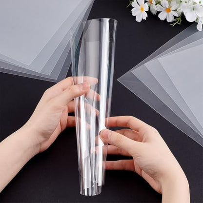 AHANDMAKER 10 Sheets Clear PET Sheet 9.84 x 9.84 Inch Transparent 0.2mm Thin Plastic Sheets Thin Acrylic Panel for Crafts, Picture Frames, Painting, DIY Display - size: 250x250x0.2mm