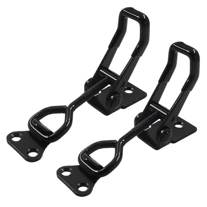 2 Pack Toggle Latch Clamp 4002, Adjustable 304 Stainless Steel Quick Release Hasp for Smoker Lids, Tool Boxes & Cabinets, Includes Mounting Hardware, Black - size: 4002