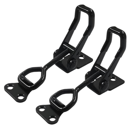 2 Pack Toggle Latch Clamp 4002, Adjustable 304 Stainless Steel Quick Release Hasp for Smoker Lids, Tool Boxes & Cabinets, Includes Mounting Hardware, Black - size: 4002
