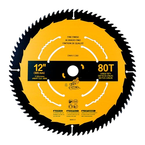 12 in 80 T Fine Finish Blade Miter Saw Blade Compatible with Dwa11280 - style: 12IN,80T