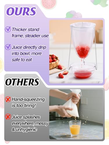 Stable Jelly Strainer Stand with 3 Strainer Bags, 1 Set