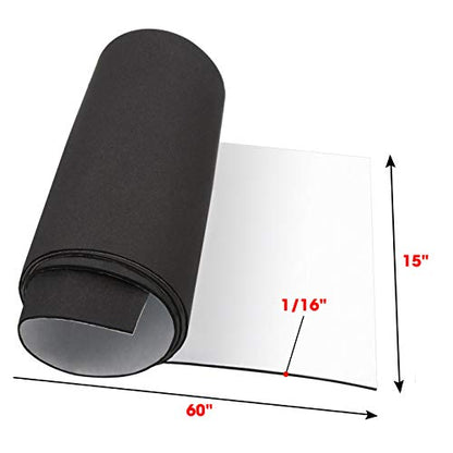 Dualplex Neoprene Sponge Foam Rubber Roll Adhesive, 15 X 60 Inches X 1/16" Thick, Perfect Cosplay Padding, DIY Project Sheet - Easy Cut Adhesive Multi-Function Soundproof Rubber Foam Sheet - size: 15X60 Inches X 1/16"Thick