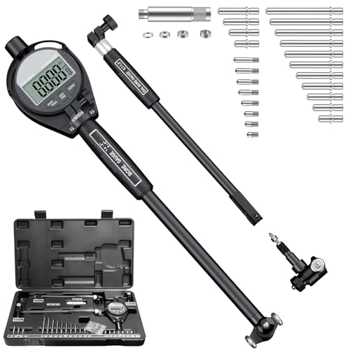 HDLNKAK Digital Dial Indicator Bore Gauge Set (0.7"-6"/0.0005") - Black - color: Black