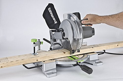 Genesis GMS1015LC 15-Amp 10-Inch Compound Miter Saw with Laser Guide and 9 Positive Miter Stops , Gray - style: 10 inch Compound Miter Saw